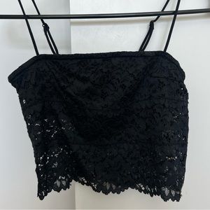 Black urban lace top
